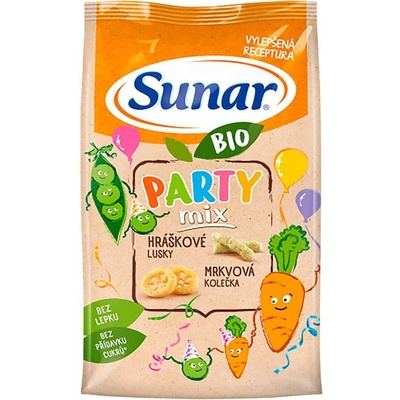 Sunar BIO Party mix hráškové a mrkvové dětské křupky 45 g – Zboží Dáma