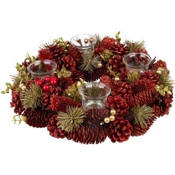 MagicHome Veniec červený adventný 37 x 9 cm