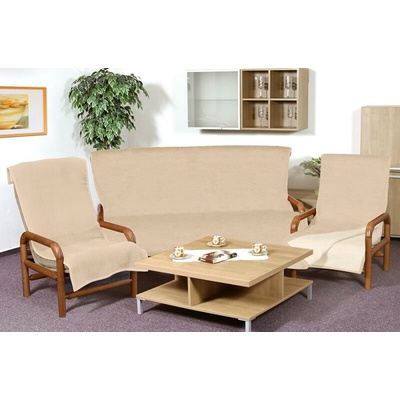Bellatex Souprava KIRA PLUS 3+1+1 1ks 150x200, 2ks 65x150 cm Béžová