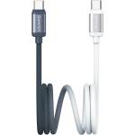 USAMS Кабел USAMS Bicolor Series PD 60W USB-C/Lightning 1.2m, черно-бял (Usa001635)