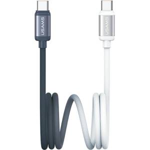 USAMS Кабел USAMS Bicolor Series PD 60W USB-C/Lightning 1.2m, черно-бял (Usa001635)