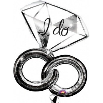 Fóliový balónik svadobné prstene diamond 69 x 76 cm