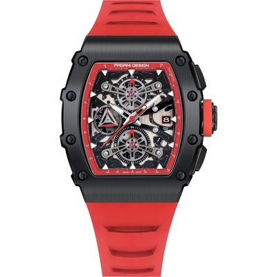 Pagani design Мъжки часовник Pagani Design Fusc, Хронограф, Червен / Черен (PD-YS011-RED-BLACK)