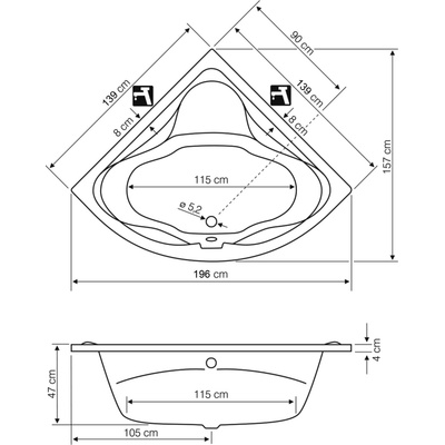 AQUALINE DUNAJ II 140 x 140 cm G1340 – Zboží Mobilmania