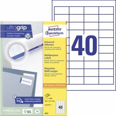 AVERY ZWECKFORM Etikety univerzální 48,5x25,4 mm 4000 etiket bal 100 list