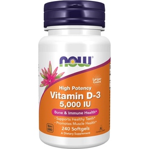 NOW NOW Vitamin D-3 5, 000 IU, 240 Softgels