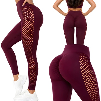 HARAHU Športové Push Up legíny ZR-40897 Bordová