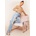 Missy Empire Дънки Missy Empire Mid Wash Ripped Split Hem Straight Leg Jeans - Blue