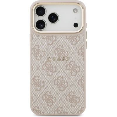 GUESS Предпазен калъф Guess PU 4G Classic за iPhone 17 Pro Max MagSafe, розов (GUHMP17XP4MSEGCP)