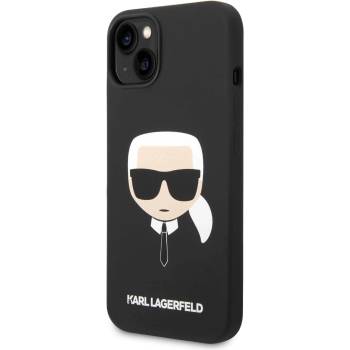 Image 1 of KARL LAGERFELD Liquid Silicone Karl Head Case - дизайнерски силиконов кейс за iPhone 14 Plus (черен)