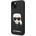 KARL LAGERFELD Liquid Silicone Karl Head Case - дизайнерски силиконов кейс за iPhone 14 Plus (черен)