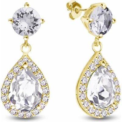 Spark Stříbrné náušnice visací s krystaly Swarovski Elements Briselle KCPG4320CC Krystal