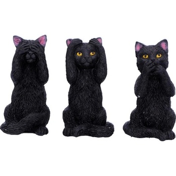 Image 1 of Nemesis Now Комплект статуетки Nemesis Now Adult: Humor - Three Wise Felines, 8 cm (U4802P9)