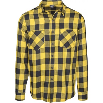 Urban Classics checked flanell shirt čierna žltá
