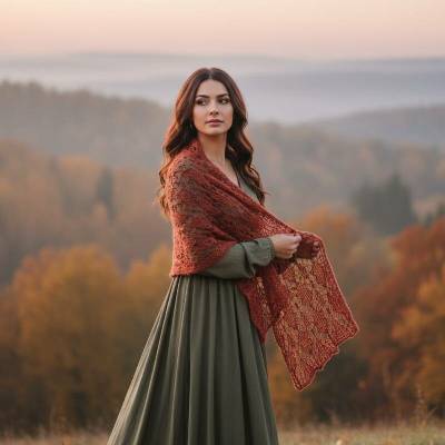 šála šátek alpaka hedvábí Tvá skořicová