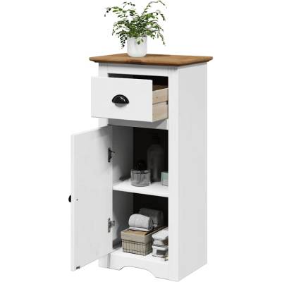 vidaXL Шкаф за баня BODO бял и кафяв 44x30x90 см (4016858)