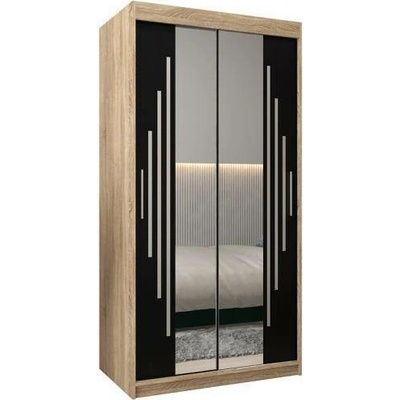 DobreSny York1 se zrcadlem 100 x 200 cm dub sonoma / černá