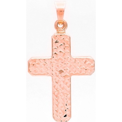 Šperk Holíč Prívesok gravírovaný kríž z ružového zlata ZPV267