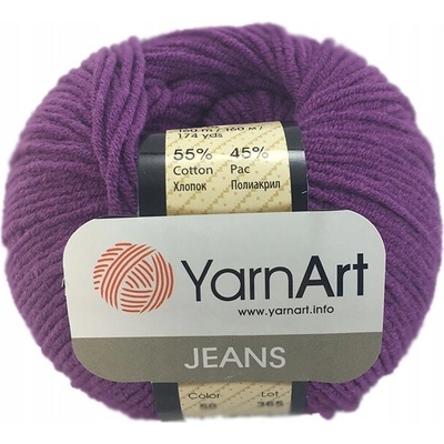 Priadza YarnArt Jeans bavlna 050 Fialová