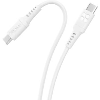 Image 1 of ProMate Data cable ProMate POWERLINK-CC120, 20V, 3A, 60W PD, Type-C to Type-C, 120cm - Бял