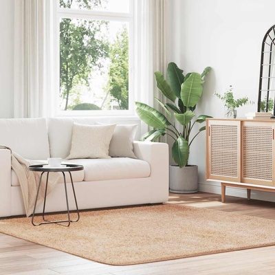 vidaXL Шаги килим с дълъг косъм, NAVARRA, Бежов, 200x200 см, полиестер (4102877)