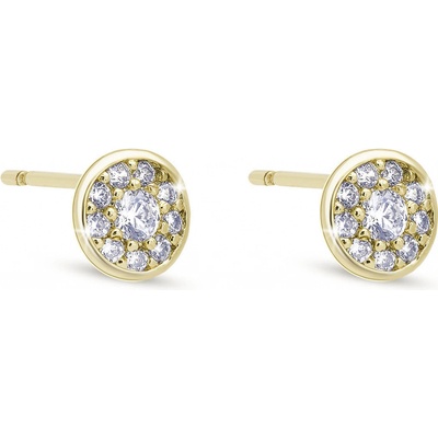 Biju Pozlacené náušnice peckové se zirkony 3658 1003658