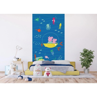 Ag Design FTD2P-5617 Dětská vliesová fototapeta na zed' Prasátko Peppa Podvodní Dobrodružství, rozměry 150 x 270 cm