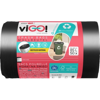 viGO! Pytle LDPE 25µm 85l 50ks černé