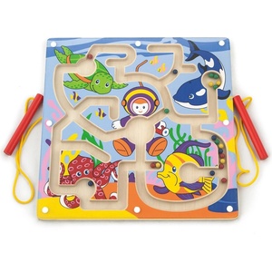Viga Toys Дървен магнитен лабиринт Viga - Подводен свят (50123)