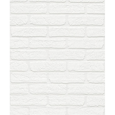 RASCH 150100 Vliesové tapety na zeď Wallton pretieratelná tehla biela rozmer 10,05 m x 0,53 m