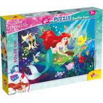 Lisciani Двулицев пъзел Lisciani - Disney Princess, Ариел, 60 части (LI74051)