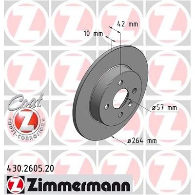 ZIMMERMANN Brzdový kotúč 430260520