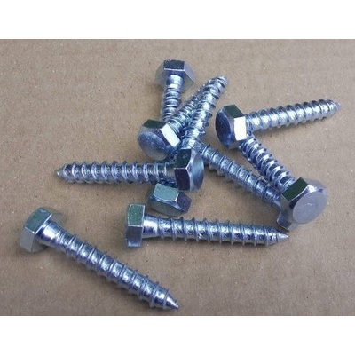 Vrut do dřeva se šestihrannou hlavou 10X60mm - DIN 571, bílý zinek