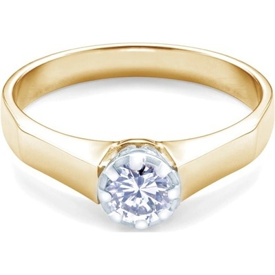 Savicki zásnubní prsten dvoubarevné zlato diamant J273