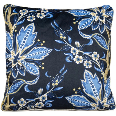 Avax polštář BLUE 1 modré květy na tmavě modré 45x45 – Hledejceny.cz