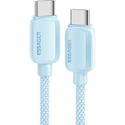 Essager ES-X46 opletený nabíjecí a datový USB-C na USB-C 1m modrý