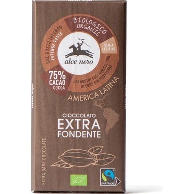 Alce nero BIO Hořká 75%, 100 g