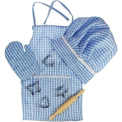 Bigjigs Toys Детски готварски комплект Bigjigs - За обличане, син (BJ610)