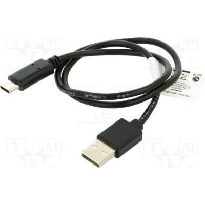 Lanberg CA-USBO-10CU-0005-BK USB 2.0, USB A vidlice, USB C vidlice, zlacený, 0,5m, černý