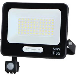 OPTONICA Led ПРОЖЕКТОР СЪС СЕНЗОР 50w 4000lm ip65 ЧЕРЕН optonica (3801057158587)