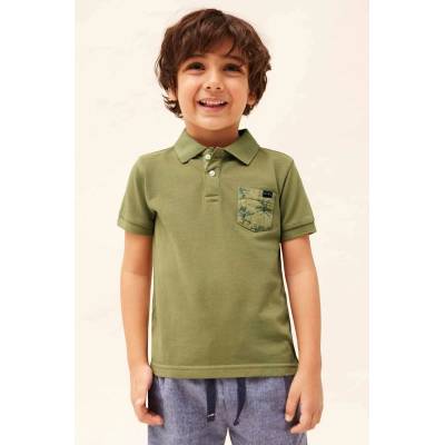 MAYORAL Детска тениска с яка Mayoral в зелено с десен (3149.5C.MINI)