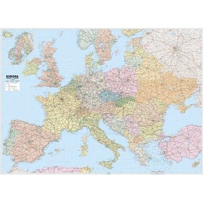 Evropa - politické rozdělení -A0 -1:3 600 000 - nástěnná mapa /ZES/