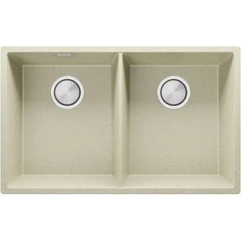 Твоят Стил Бежова гранитна мивка с две корита за вграждане под плот Лондон 80 Twin 760 x 470 мм