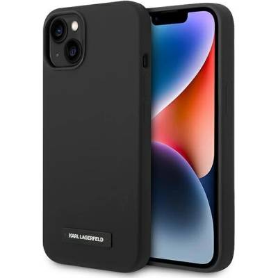 KARL LAGERFELD Кейс Karl Lagerfeld KLHMP14MSLMP1K за iPhone 14 Plus 6.7"", твърд, черен / черен, Silicone Plaque, съвместим с MagSafe