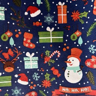 Fastima Vianočný baliaci papier tmavomodrý darčeky snehuliaci 70cmx2m 289m70