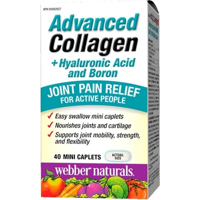 Webber Naturals Advanced Collagen + Hyaluronic Acid and Boron [40 каплети]