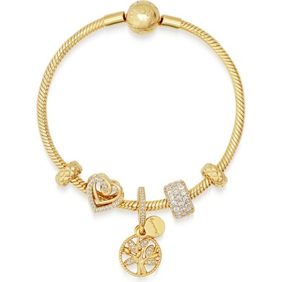 Pandora pozlátený náramok žiarivá rodina 568748C00+2x762716C00+762820C01+768661C01+769270C01
