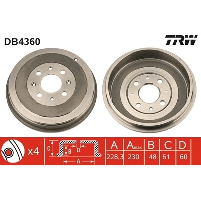 Brzdový bubon TRW DB4360