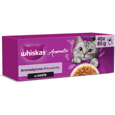 WHISKAS Aromatická Směs v omáčce, 40x85 g