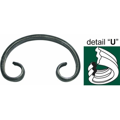 Element tvarovaný,kovaný prvek 140x80, 12x6mm